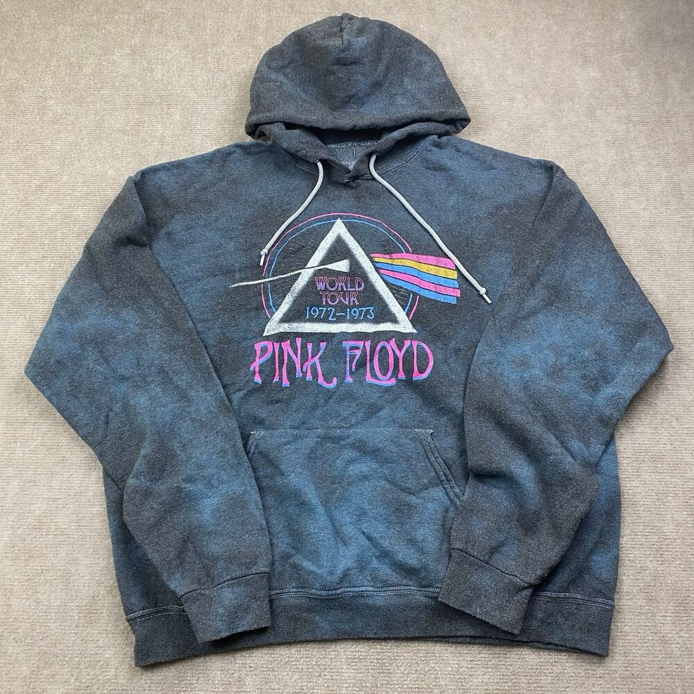 Pink Floyd 1973 World Tour Tie Dye Oversized Hoodie Sweater 2020 Medium Blue